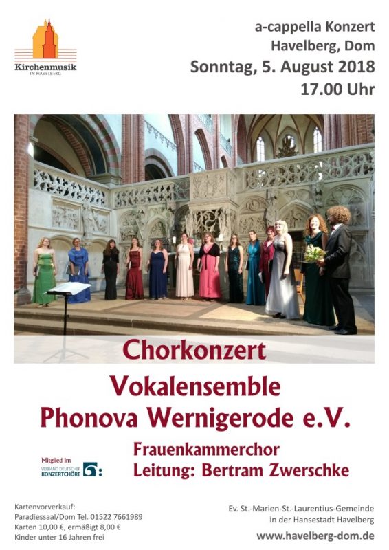 Chorkonzert Phonova in Havelberg am 5.8.2018