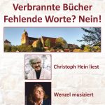 10. Mai 2023 - Havelberg Dom Parardiessaal - Lesung Christoph Hein & Wenzel - Verbrannte Bücher - Fehlende Worte? Nein!