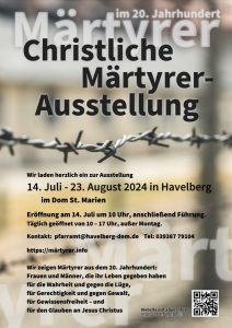 Dom Havelberg: Sonderausstellung "Christliche Märtyrer" 14. Juli - 23. August 2024
